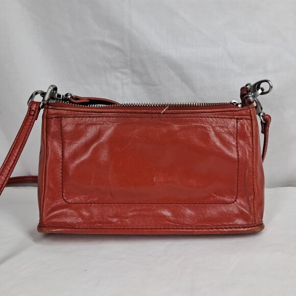HOBO International Cadence Red Orange Leather Wristlet Demi Crossbody Purse Bag - Picture 6 of 15